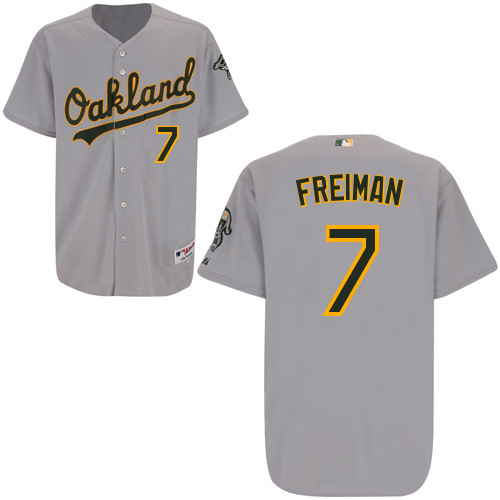 Nate Freiman #7 mlb Jersey-Oakland Athletics Women's Authentic Road Gray Cool Base Baseball Jersey